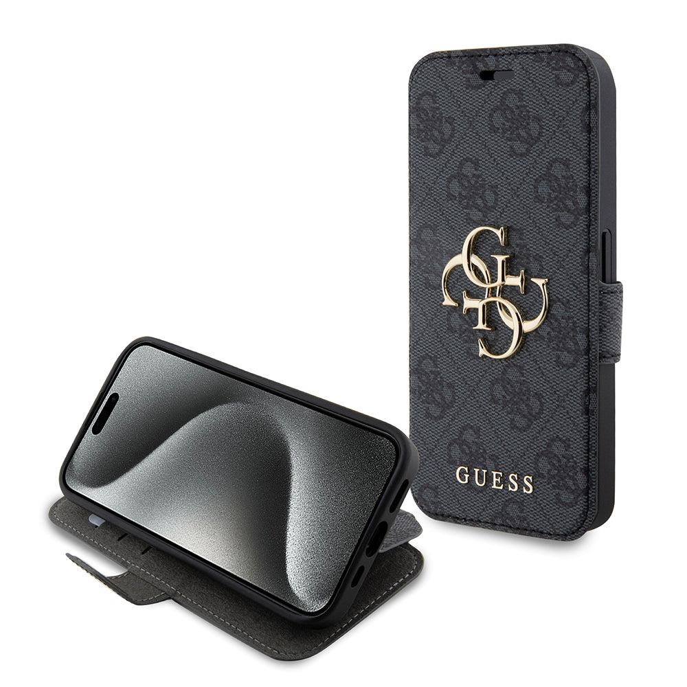 Etui na Apple iPhone 15 Pro, Guess, 4G Book, Szare
