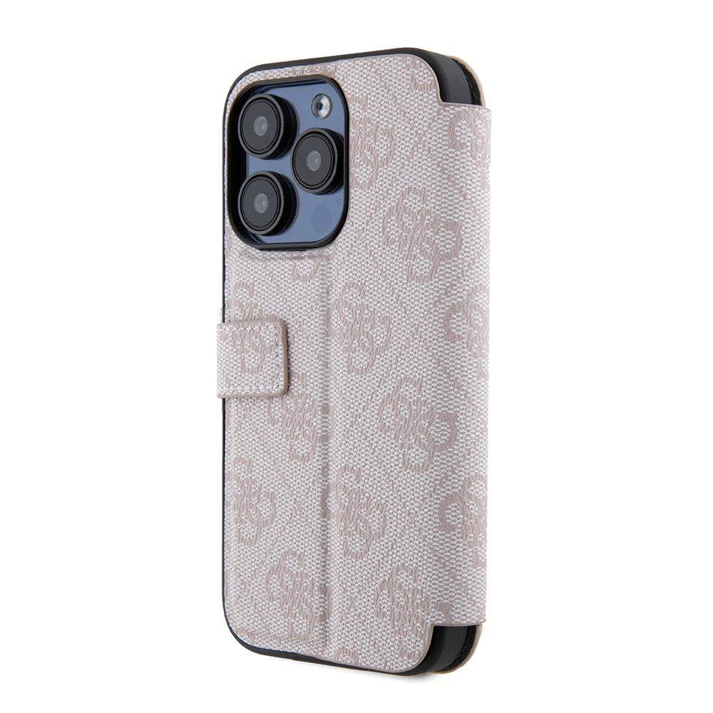 Etui na Apple iPhone 15 Pro, Guess, 4G Book, Różowy