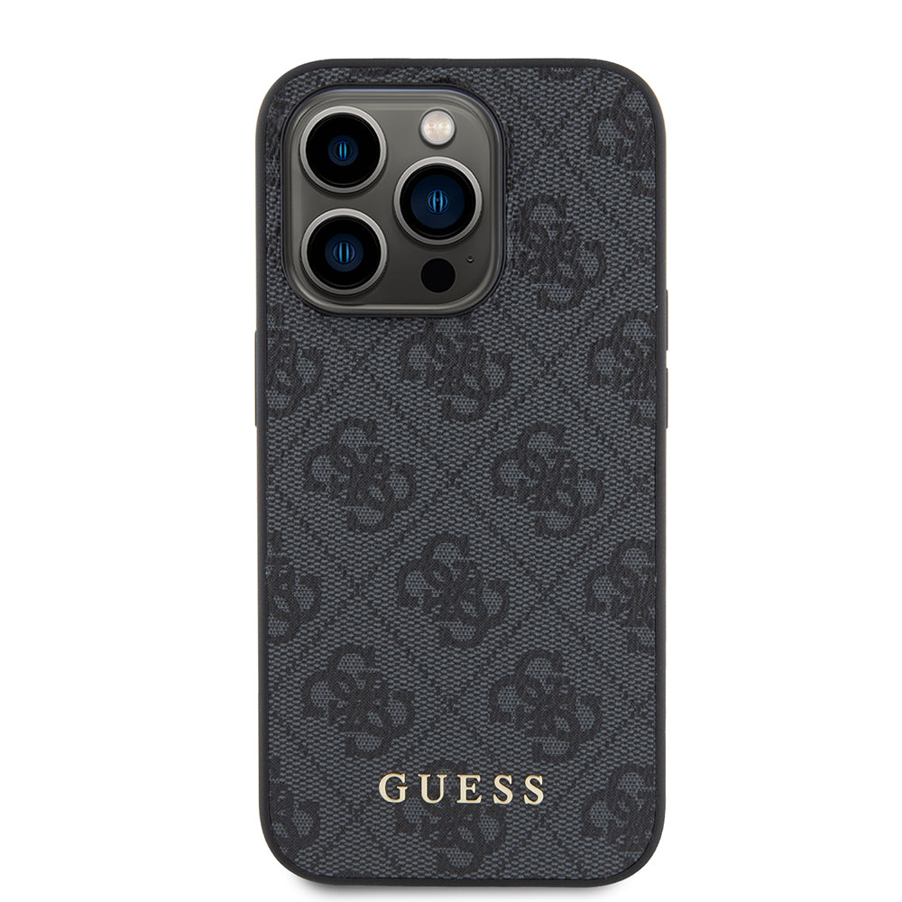 Etui na Apple iPhone 15 Pro, Guess, 4G Metal Gold Logo, Szare