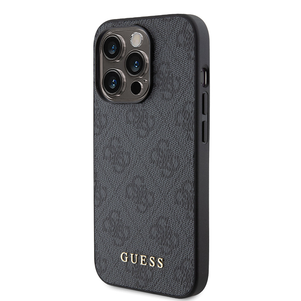 Etui na Apple iPhone 15 Pro, Guess, 4G Metal Gold Logo, Szare