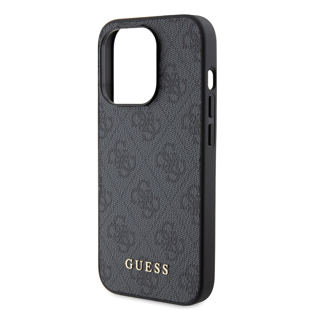 Etui na Apple iPhone 15 Pro, Guess, 4G Metal Gold Logo, Szare