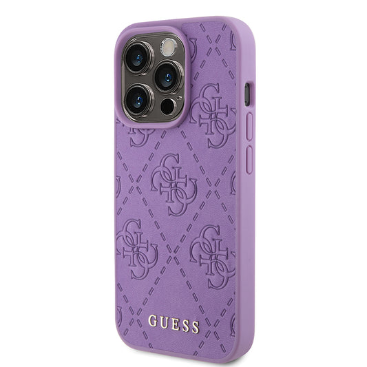 Etui na Apple iPhone 15 Pro, Guess, 4G Stamped, Jasny Fiolet