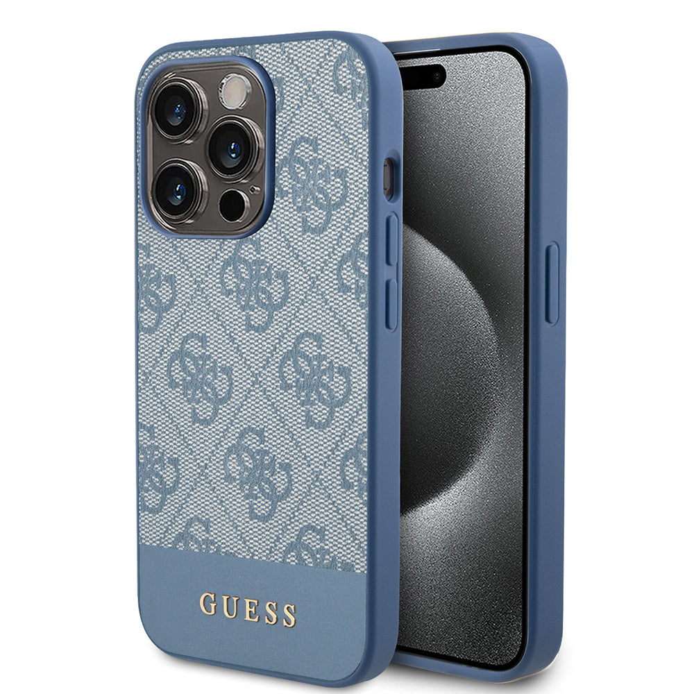 Etui na Apple iPhone 15 Pro, Guess, 4G Stripe, Niebieskie