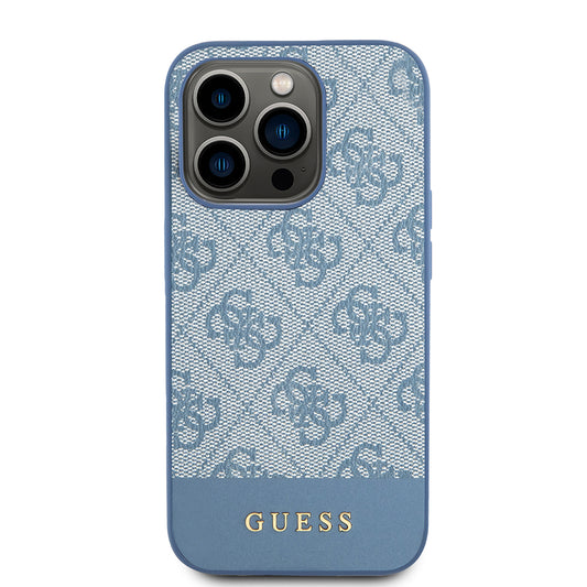 Etui na Apple iPhone 15 Pro, Guess, 4G Stripe, Niebieskie