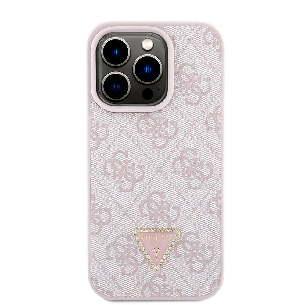 Etui dla Apple iPhone 15 Pro, Guess, Crossbody 4G Metal Logo, Różowy