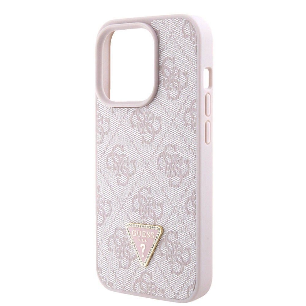Etui dla Apple iPhone 15 Pro, Guess, Crossbody 4G Metal Logo, Różowy