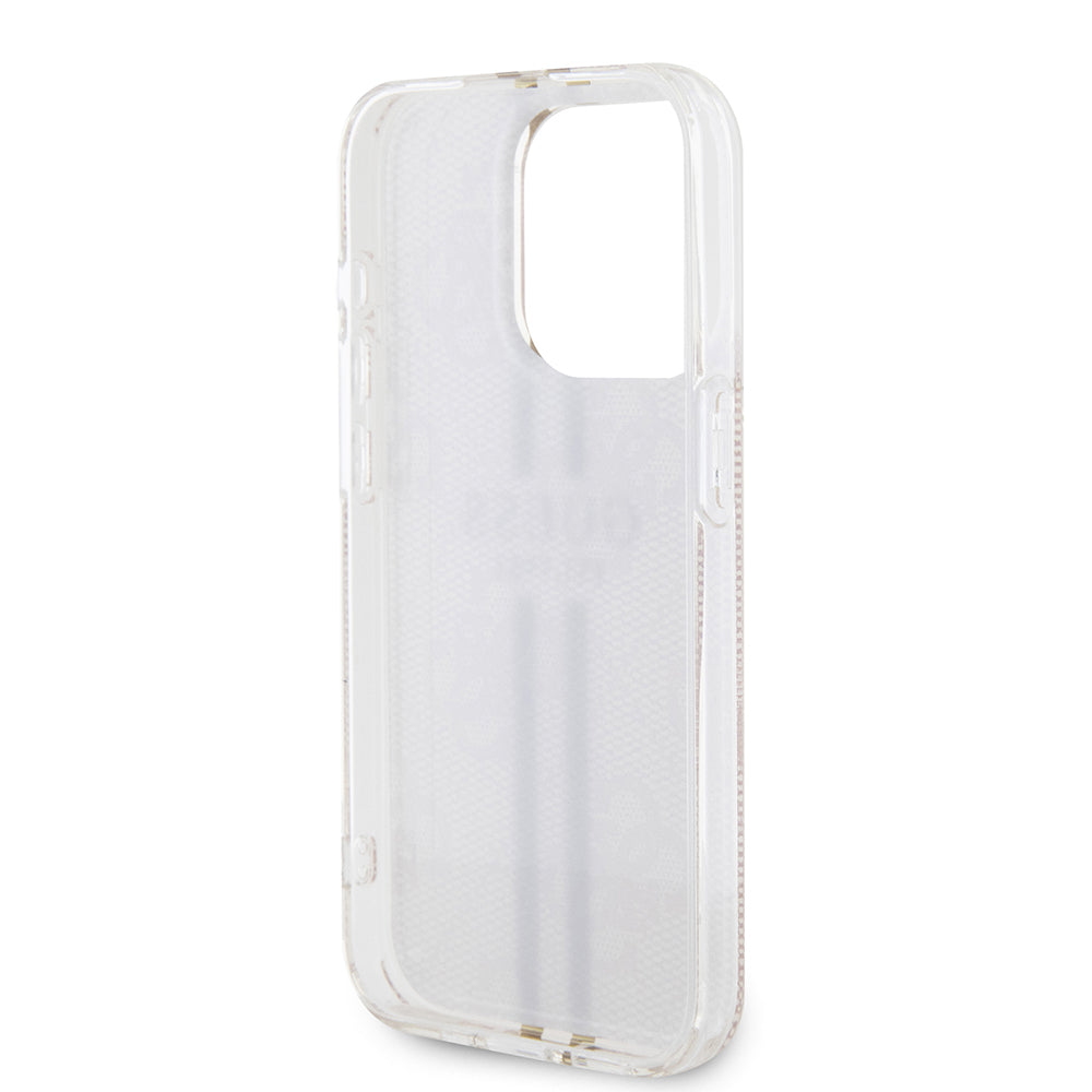 Etui na Apple iPhone 15 Pro, Guess, IML 4G Gold Stripe, Różowy