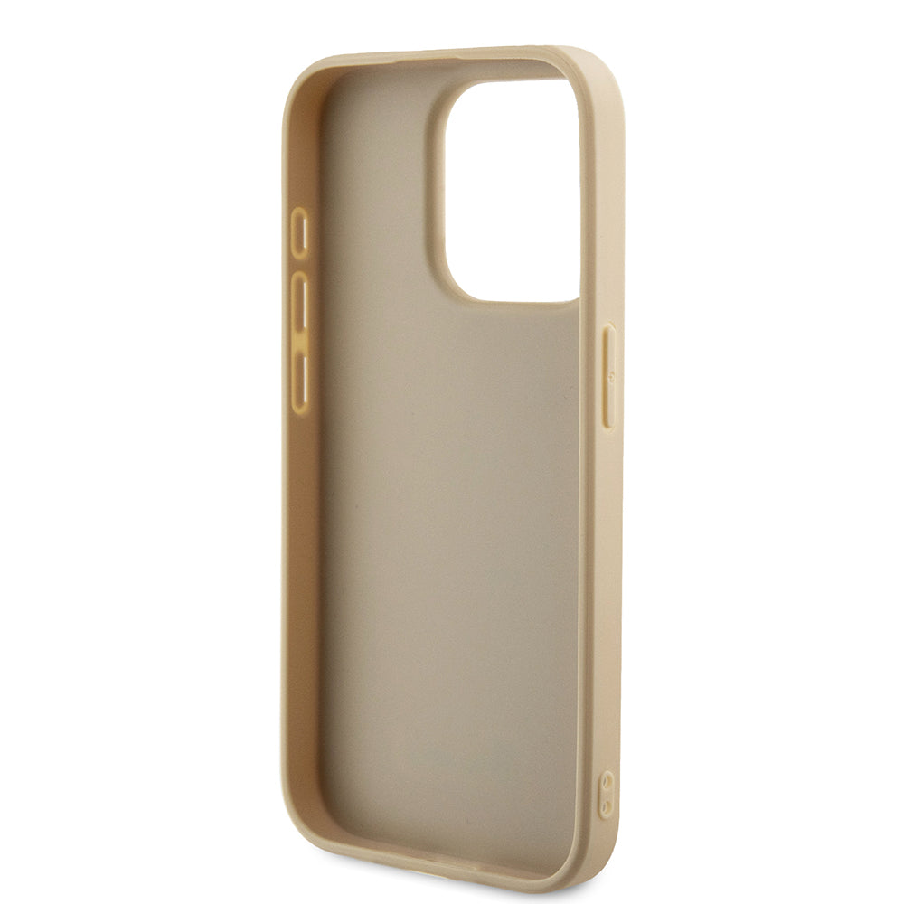 Etui na Apple iPhone 15 Pro, Guess, Saffiano Iridescent Script, Złote