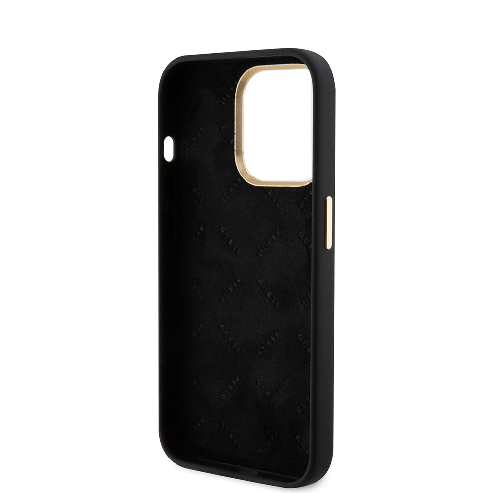 Etui na Apple iPhone 15 Pro, Guess, Script Metal Logo & Frame, Czarne