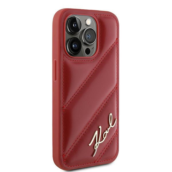 Etui na Apple iPhone 15 Pro, Karl Lagerfeld, Diagonal Quilted Script, Rosie