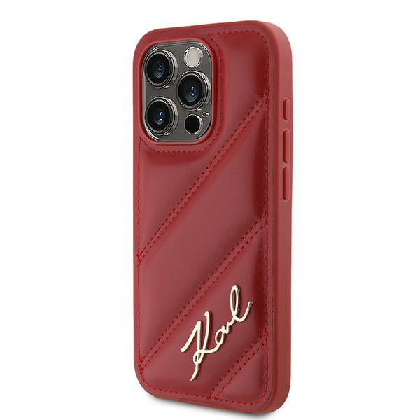 Etui na Apple iPhone 15 Pro, Karl Lagerfeld, Diagonal Quilted Script, Rosie