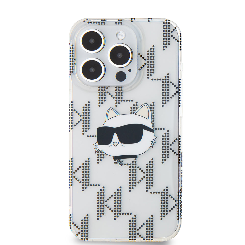Etui na Apple iPhone 15 Pro, Karl Lagerfeld, IML Electroplated Choupette Head, Przezroczyste