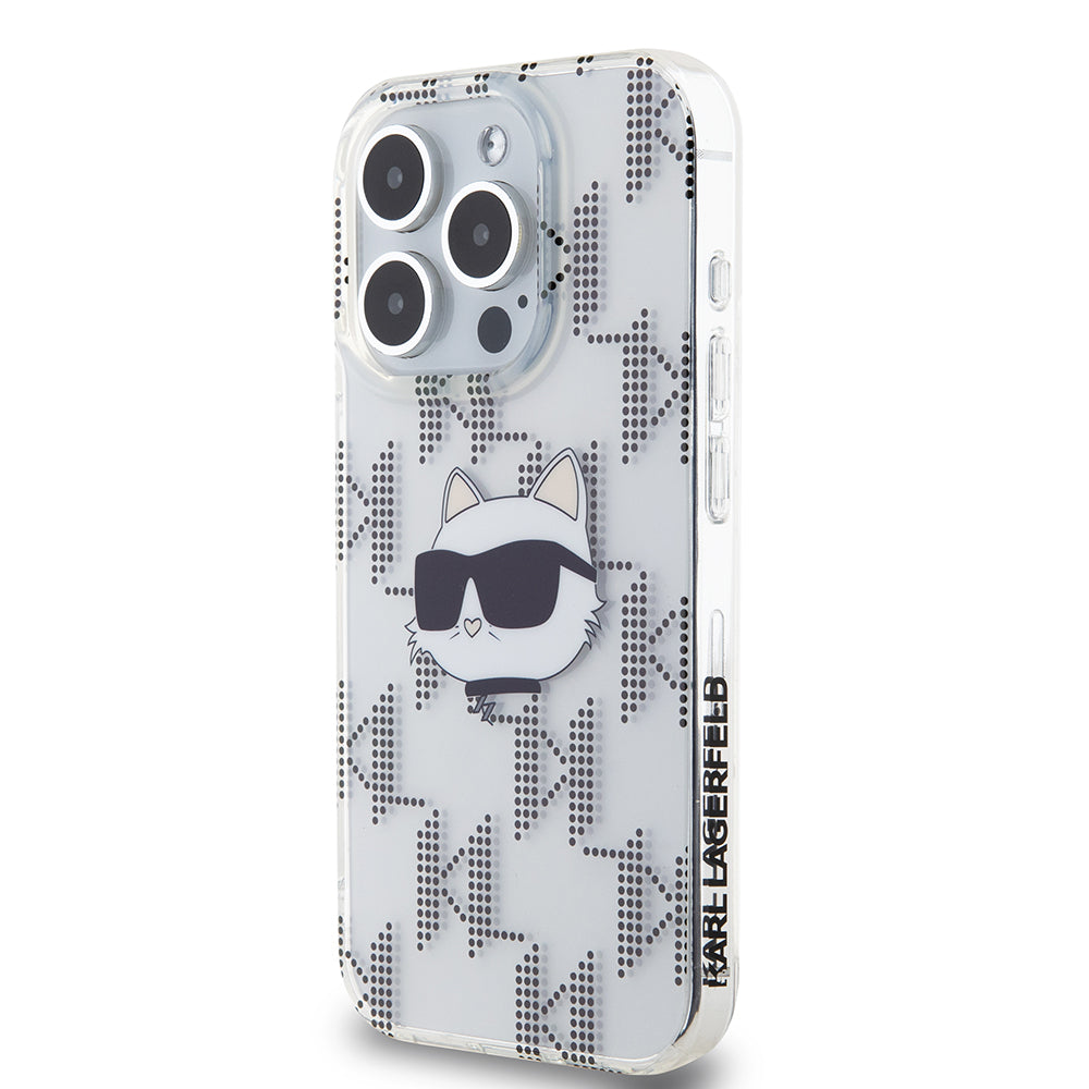 Etui na Apple iPhone 15 Pro, Karl Lagerfeld, IML Electroplated Choupette Head, Przezroczyste