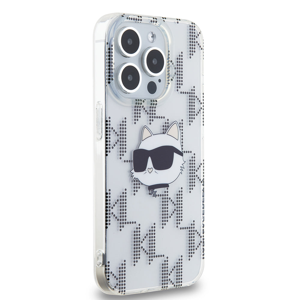Etui na Apple iPhone 15 Pro, Karl Lagerfeld, IML Electroplated Choupette Head, Przezroczyste