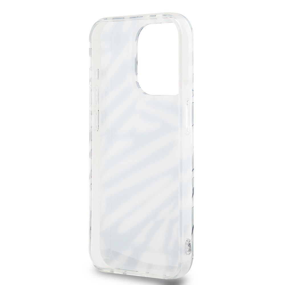 Case for Apple iPhone 15 Pro, Karl Lagerfeld, IML Luxury Zebra Pattern with Strap, Black