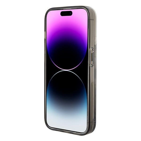 Etui na Apple iPhone 15 Pro, Karl Lagerfeld, Liquid Glitter Ikonik Karl, Przezroczyste