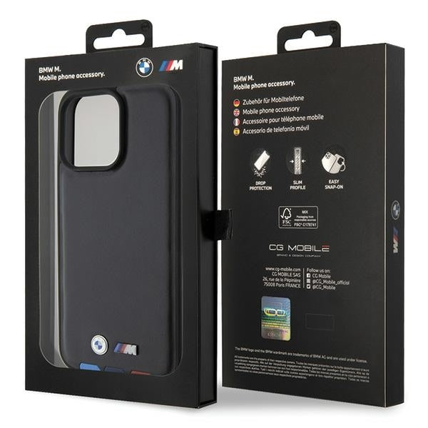 Etui na Apple iPhone 15 Pro Max, BMW, Stamp Tricolor, Czarne