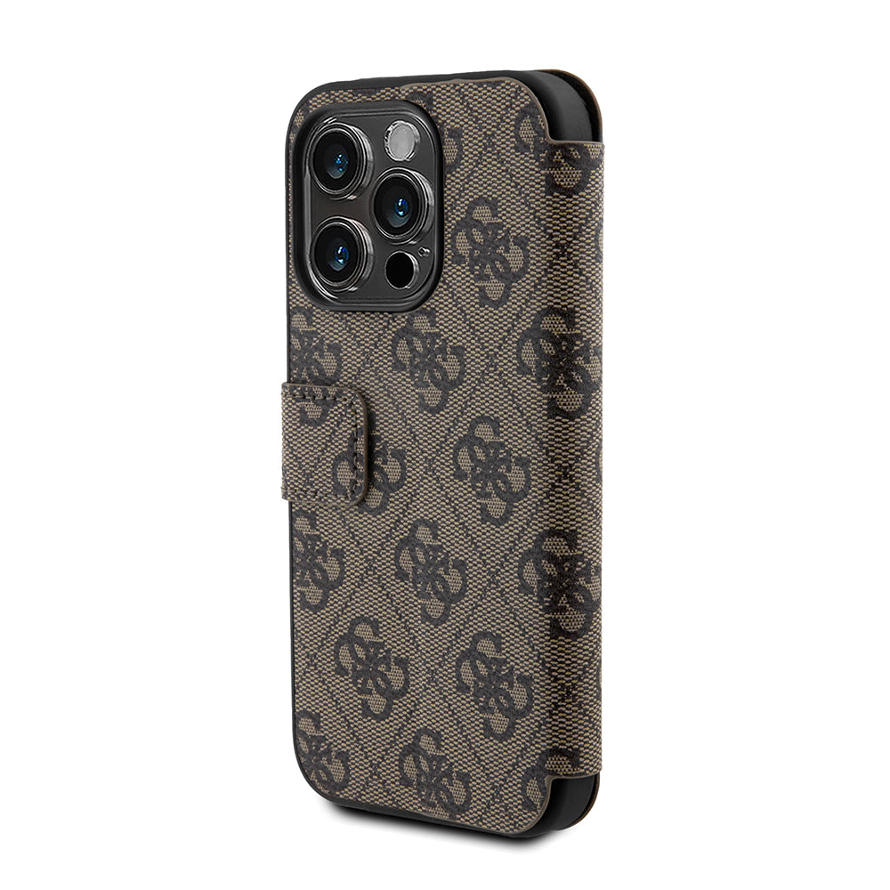Etui na Apple iPhone 15 Pro Max, Guess, 4G Book, Brązowy