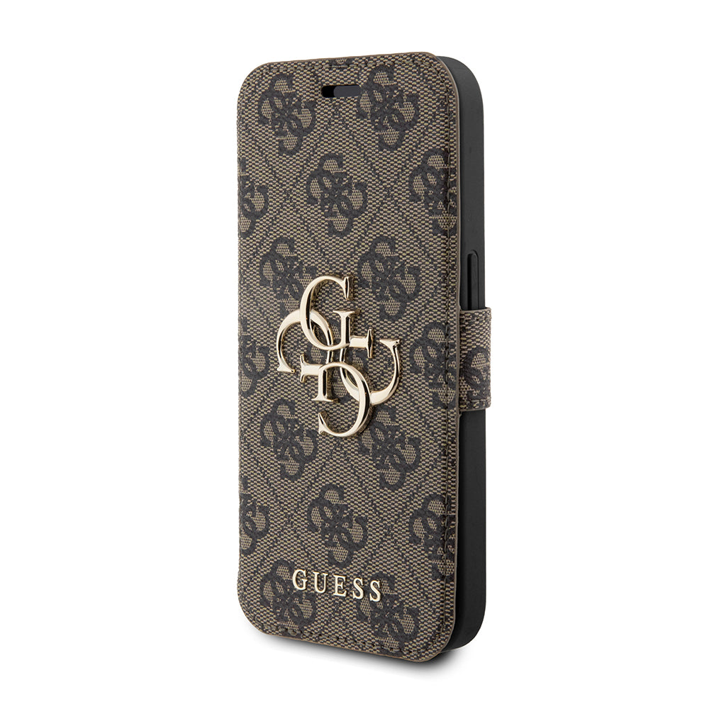 Etui na Apple iPhone 15 Pro Max, Guess, 4G Book, Brązowy