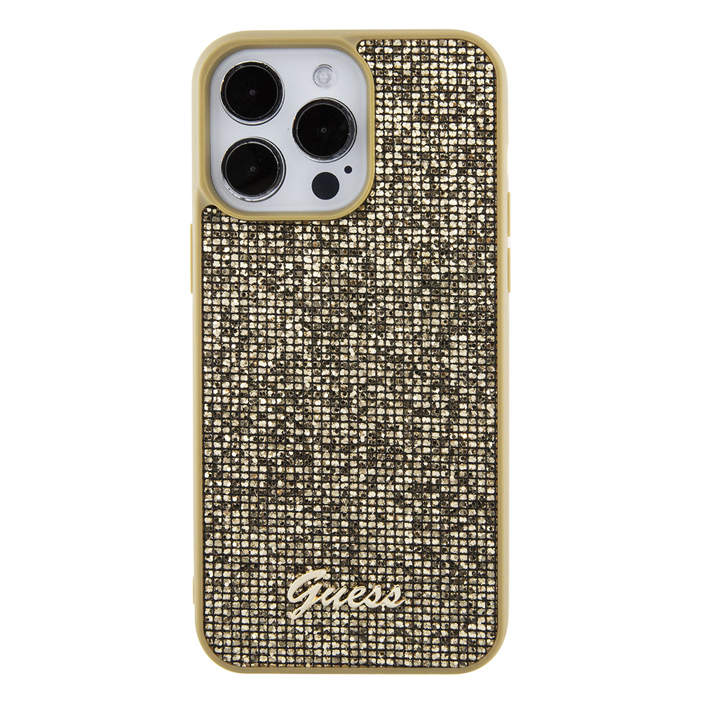 Etui na Apple iPhone 15 Pro Max, Guess, Disco Metal Script, Złote