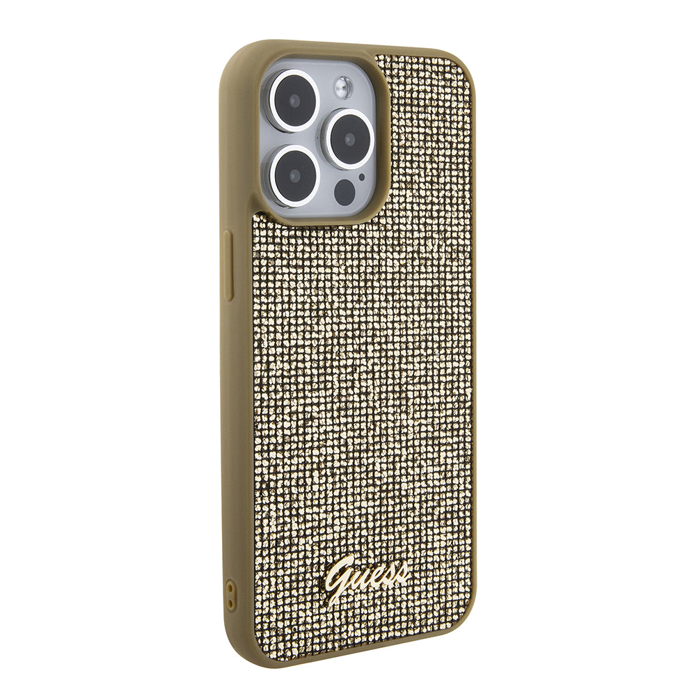 Etui na Apple iPhone 15 Pro Max, Guess, Disco Metal Script, Złote