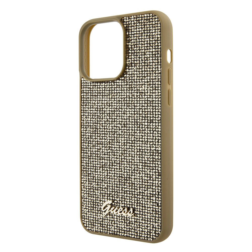 Etui na Apple iPhone 15 Pro Max, Guess, Disco Metal Script, Złote