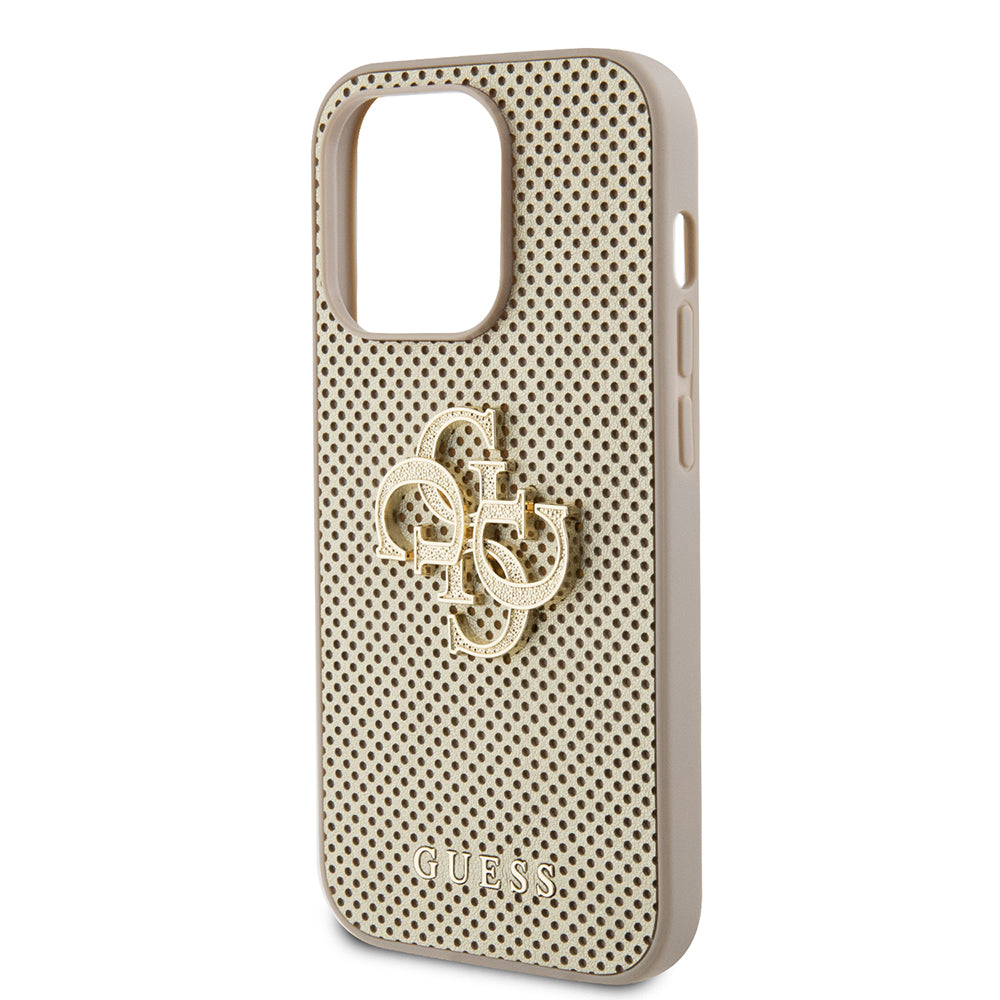 Etui na Apple iPhone 15 Pro Max, Guess, Perforated 4G, Złote