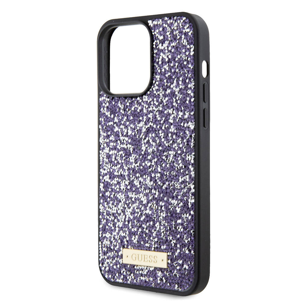 Etui na Apple iPhone 15 Pro, Guess, Rhinestone Metal Logo, Fioletowy