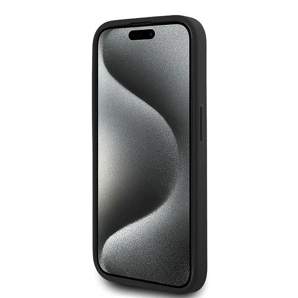 Etui na Apple iPhone 15 Pro Max, Karl Lagerfeld, Diagonal Quilted Script, Czarne