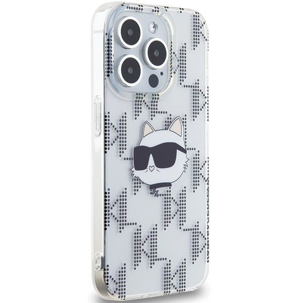 Etui na Apple iPhone 15 Pro Max, Karl Lagerfeld, IML Electroplated Choupette Head, Przezroczyste