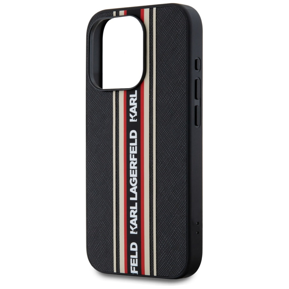 Etui na Apple iPhone 15 Pro Max, Karl Lagerfeld, Saffiano Athleisure Stripes with Strap, Rosie