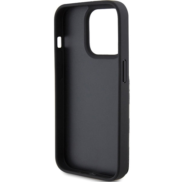 Etui na Apple iPhone 15 Pro Max, Karl Lagerfeld, Saffiano Cardslots and Stand Monogram Choupette, Czarne