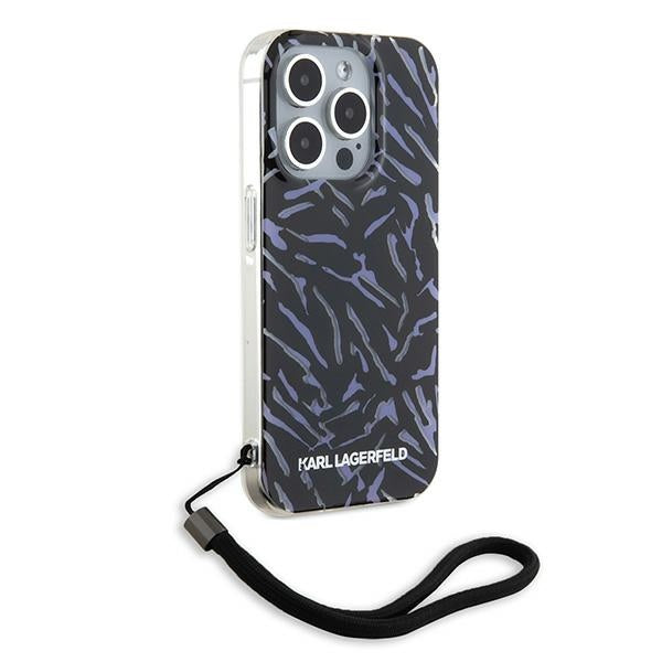 Etui na Apple iPhone 15 Pro Max, Karl Lagerfeld, Zebra with Cord Strap, Fioletowy