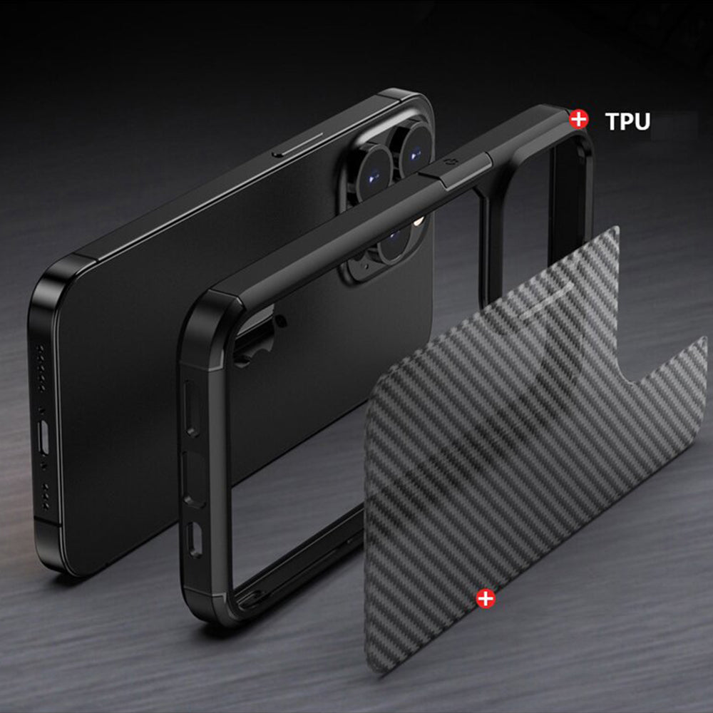 Etui na Apple iPhone 15 Pro Max, Techsuit, CarbonFuse, Czarne
