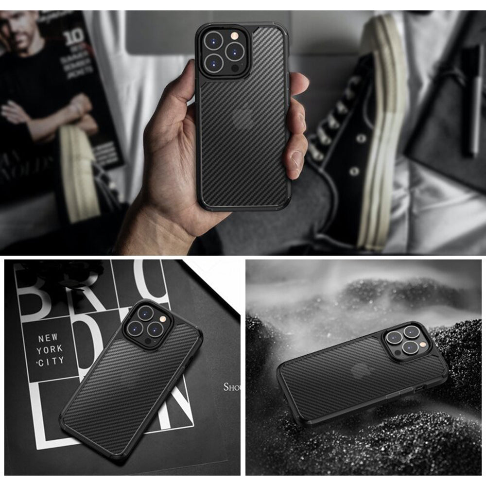 Etui na Apple iPhone 15 Pro Max, Techsuit, CarbonFuse, Czarne