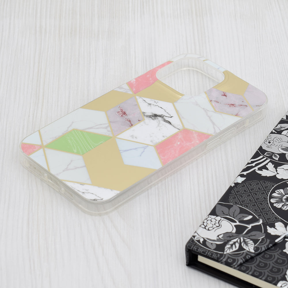 Etui na Apple iPhone 15 Pro Max, Techsuit, Marble, Fioletowy
