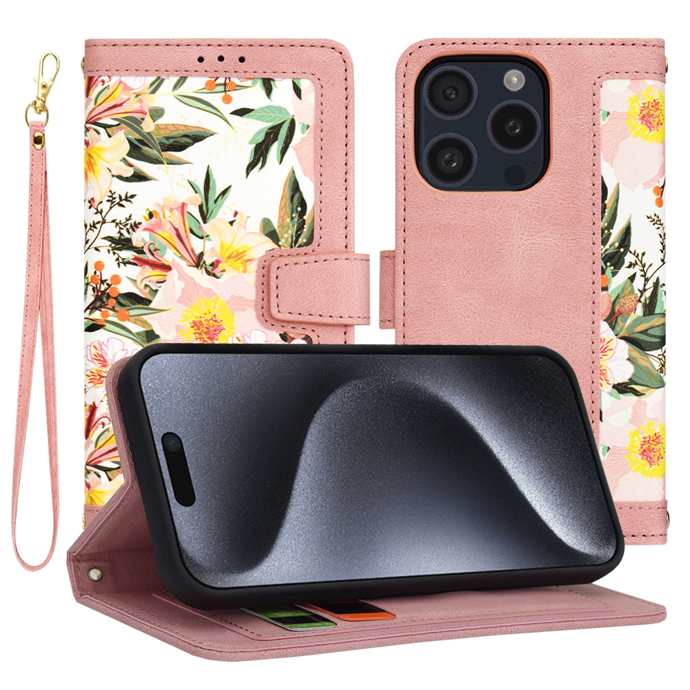 Etui na Apple iPhone 15 Pro, Techsuit, FlipCraft, Różowe