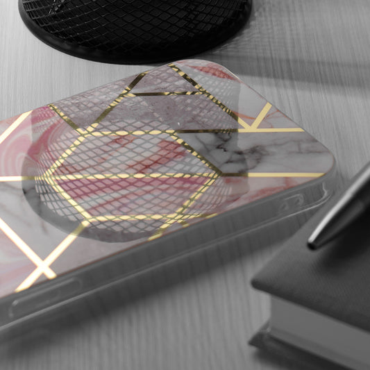 Etui na Apple iPhone 15 Pro, Techsuit, Marble, Różowe