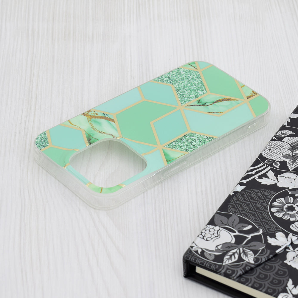 Etui na Apple iPhone 15 Pro, Techsuit, Marble, Zielony