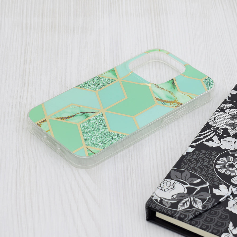 Etui na Apple iPhone 15 Pro, Techsuit, Marble, Zielony
