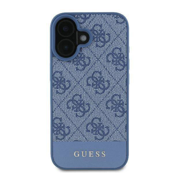 Etui na Apple iPhone 16, Guess, 4G Bottom Stripe, Niebieskie