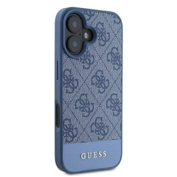 Etui na Apple iPhone 16, Guess, 4G Bottom Stripe, Niebieskie
