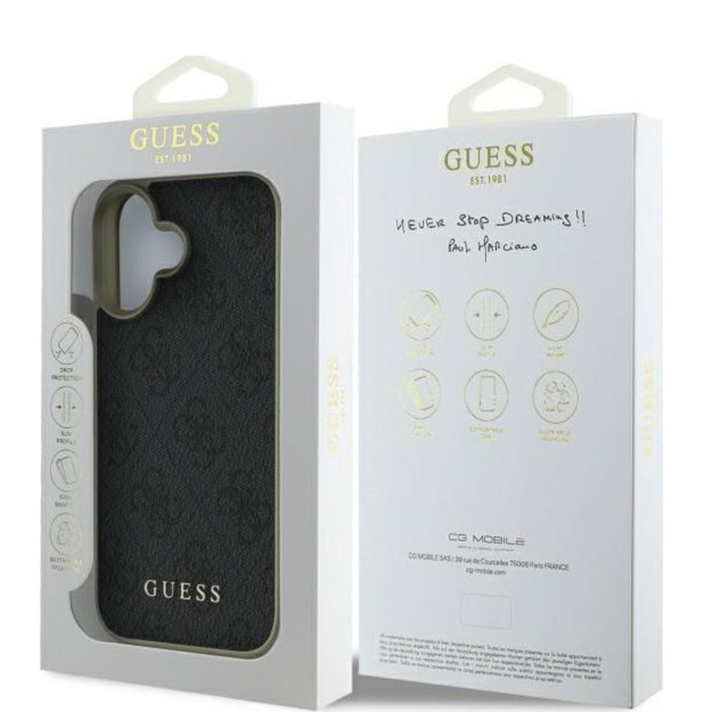 Etui na Apple iPhone 16, Guess, 4G Charm, Czarne