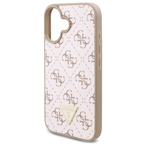 Etui na Apple iPhone 16, Guess, 4G Triangle Logo, Białe