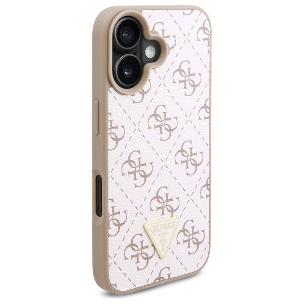 Etui na Apple iPhone 16, Guess, 4G Triangle Logo, Białe
