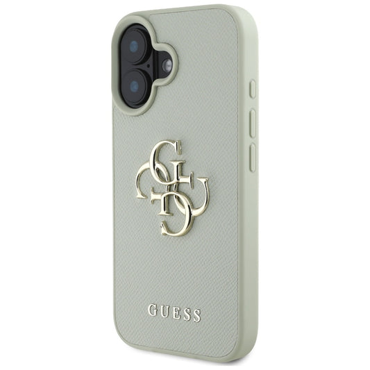 Etui na Apple iPhone 16, Guess, Grained Big 4G Logo Small Classic Logo, Zielony
