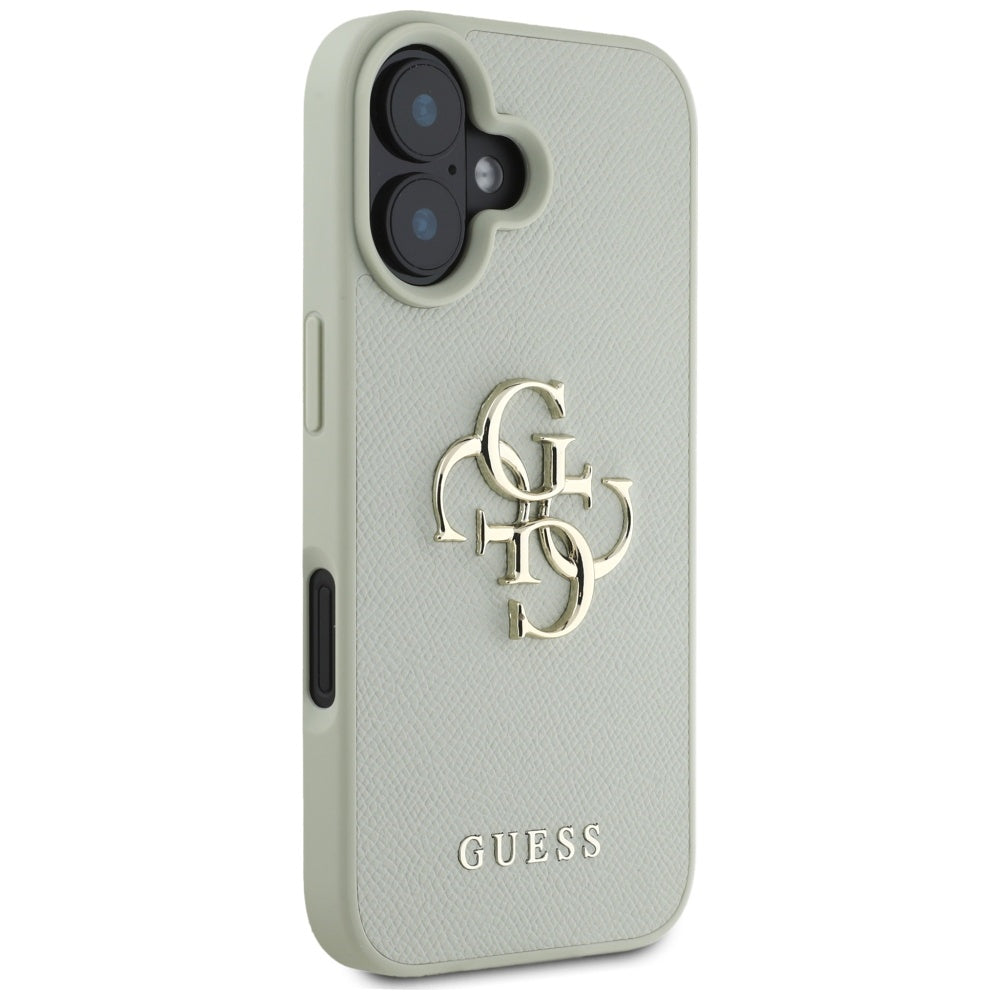 Etui na Apple iPhone 16, Guess, Grained Big 4G Logo Small Classic Logo, Zielony