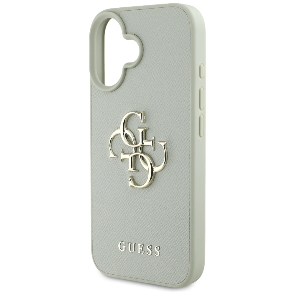 Etui na Apple iPhone 16, Guess, Grained Big 4G Logo Small Classic Logo, Zielony