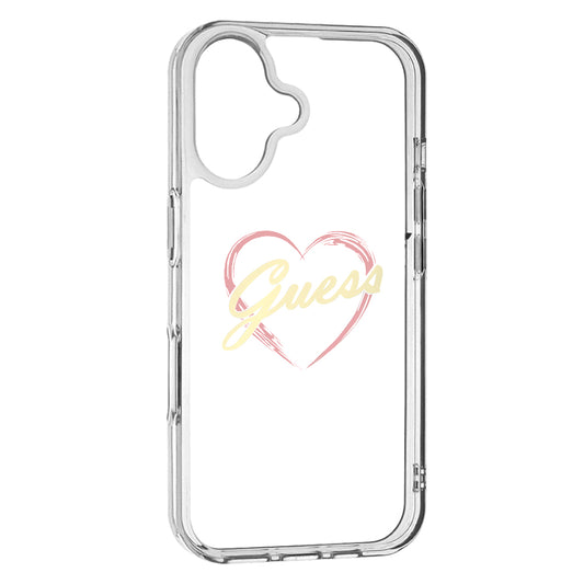 Etui na Apple iPhone 16, Guess, IML Heart, Przezroczyste
