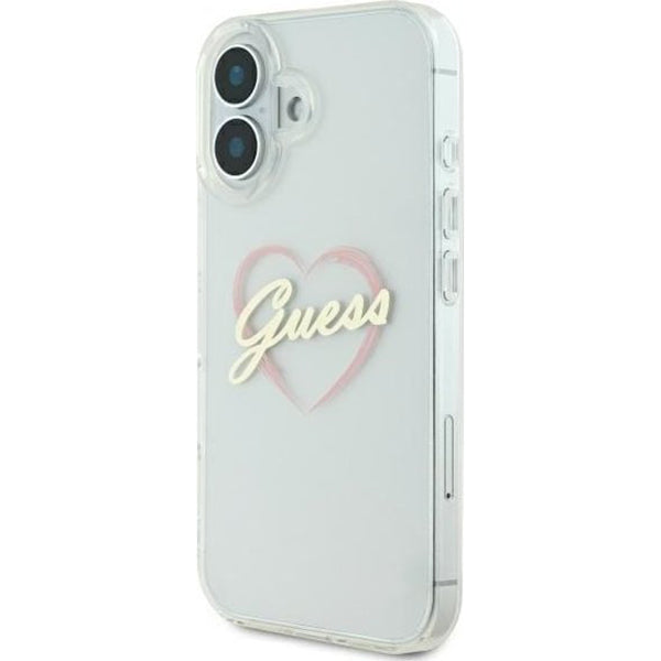 Etui na Apple iPhone 16, Guess, IML Heart, Przezroczyste